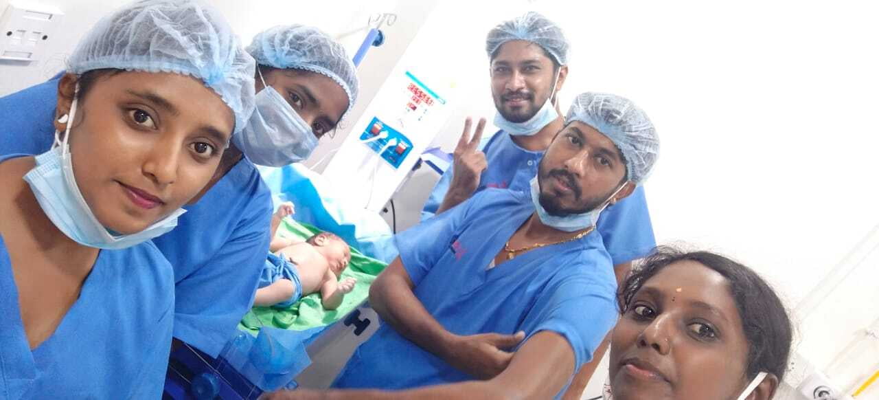 Our students getting trained in an Operation Theatre